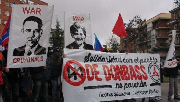 Антифашистский митинг в Мадриде в поддержку Донбасса. 14.12.2014 Антифашистский митинг в Мадриде в поддержку Донбасса. 14.12.2014