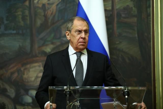 Глава МИД России Сергей Лавров на совместной пресс-конференции с главой европейской дипломатии Жозепом Боррелем