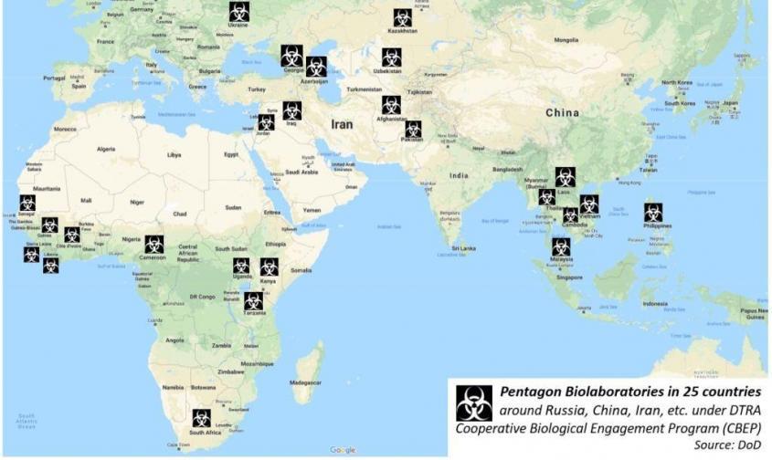 США создали биолаборатории в 25 странах по всему миру – на Ближнем Востоке, в Африке, Юго-Восточной Азии, на территории бывшего Советского Союза.