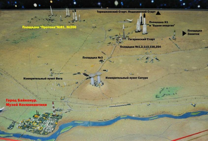 Карта полигона байконур