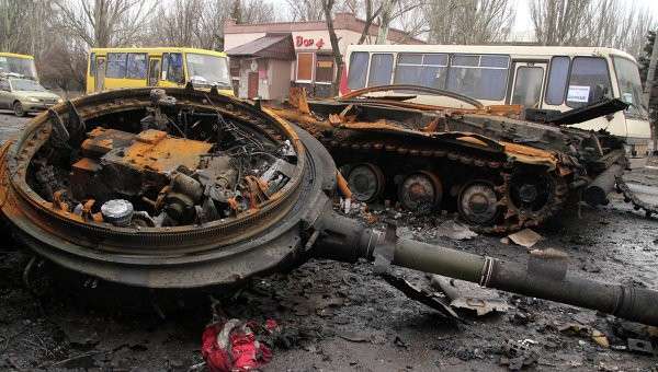 Сгоревшая техника в Углегорске Сгоревшая техника в Углегорске
