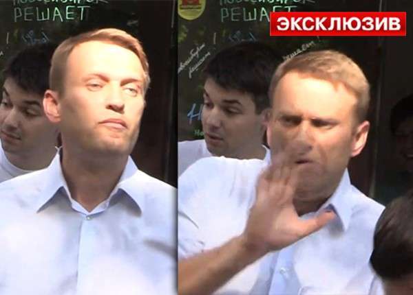 Нахальному Навальному дали в Новосибирске по лицу и забросали яйцами