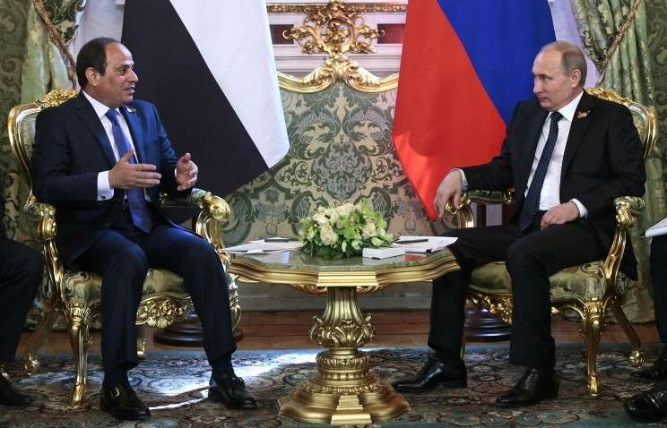 Президент Египта Абдель Фаттахом ас-Сиси и президент России Владимир Путин