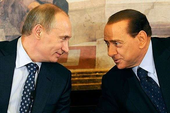 Путин и Берлускони визави Путин и Берлускони визави