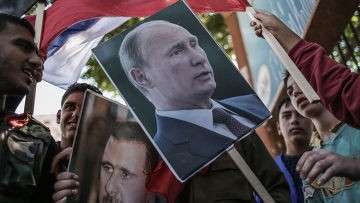 Митинг в поддержку Б. Асада и В. Путина в Сирии Митинг в поддержку Б. Асада и В. Путина в Сирии