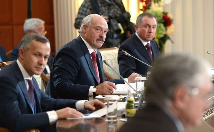 Президент Белоруссии Александр Лукашенко на заседании Высшего Евразийского экономического совета в расширенном составе.