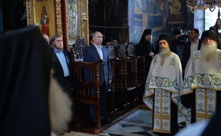 Во время посещения Русского на Афоне Свято-Пантелеимонова монастыря.