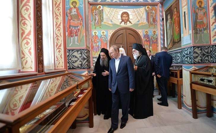 Во время посещения Русского на Афоне Свято-Пантелеимонова монастыря.
