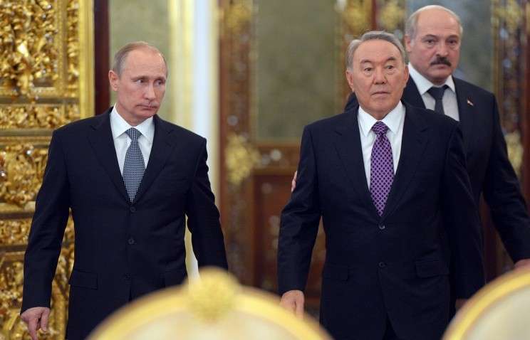Владимир Путин, Нурсултан Назарбаев и Александр Лукашенко