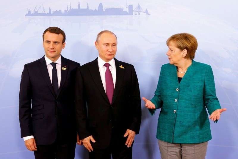 Владимир Путин, Ангела Меркель, Эммануэль Макрон и Петро Порошенко сделали заявление