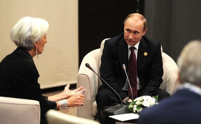 Кристин Лагард и Владимир Путин