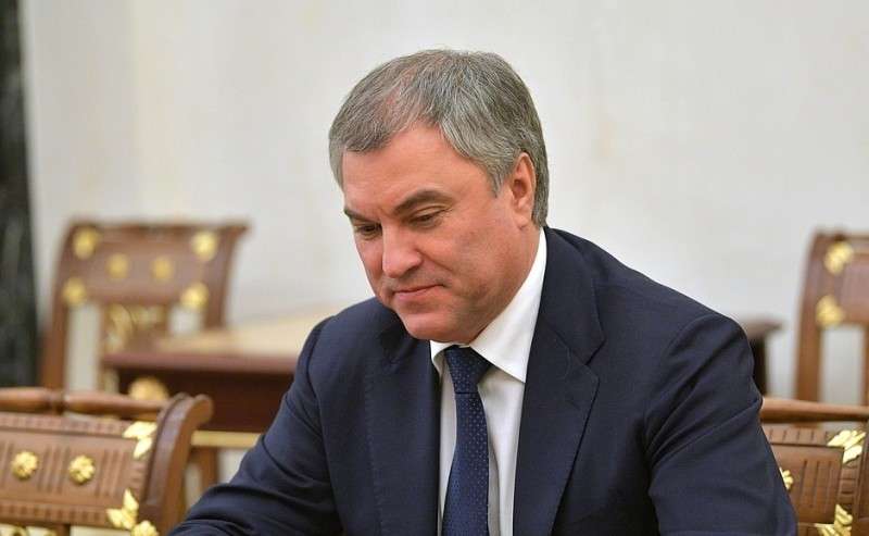 Председатель Государственной Думы Вячеслав Володин перед началом совещания с постоянными членами Совета Безопасности.
