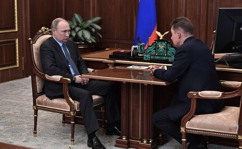 С главой компании «Газпром» Алексеем Миллером.
